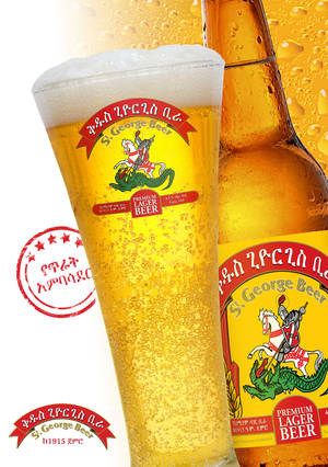 St. George Beer Bottle And Glass Wallpaper