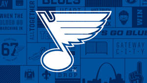 St Louis Blues White Note Logo Wallpaper