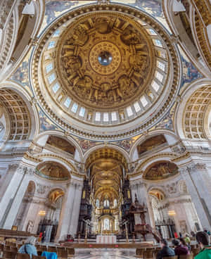 St. Paul's Cathedral Interior Ceiling Art Wallpaper