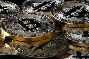 Stacked Crypto Coins Wallpaper