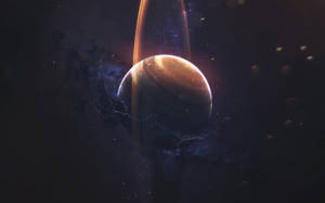 Standing Saturn 4k Wallpaper