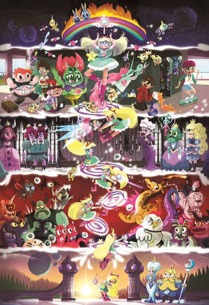 Star Vs The Forces Of Evil Artwork Collage Wallpaper