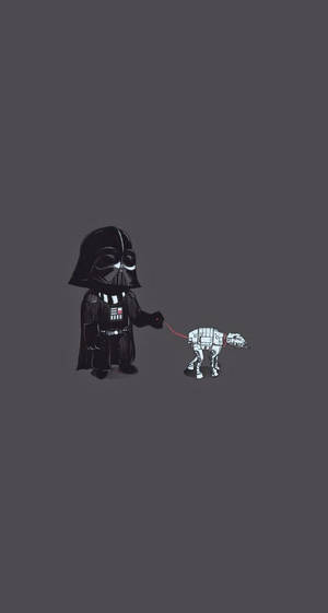 Star Wars Darth Vader At-at Funny Phone Wallpaper