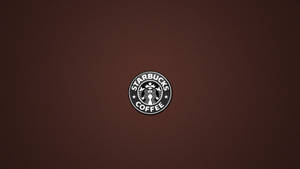 Starbucks Logo On Brown Background Wallpaper