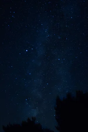 Starry Night And Dark Blue Sky Wallpaper