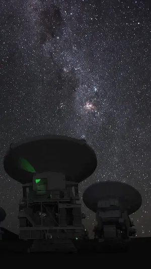 Starry Night Over Observatory Wallpaper