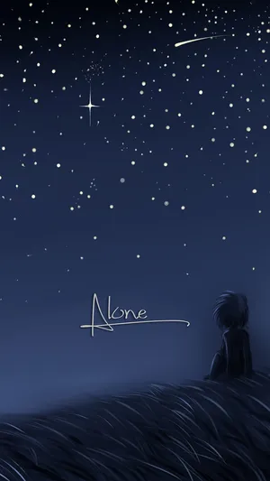 Starry_ Night_ Solitude_ Anime Wallpaper