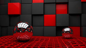 Steel Balls On Cool Red Surface Wallpaper