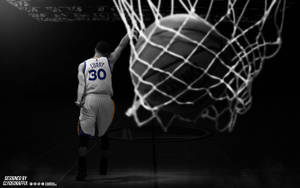 Steph Curry Turnaround In Monochrome Wallpaper