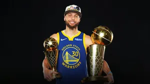 Stephen Curry 4k With Trophies Wallpaper