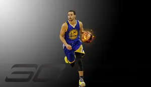 Stephen Curry Dribbling Fanart Wallpaper