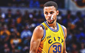 Stephen Curry Munching Plastic Nba Desktop Wallpaper