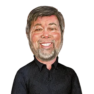 Steve Wozniak Colored Caricature Wallpaper