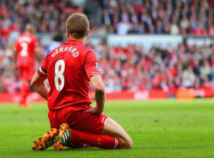 Steven Gerrard Number 8 Liverpool Player Wallpaper