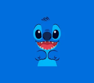 Stitch Disney On Blue Background Wallpaper