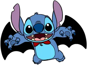 Stitch Halloween Bat Wings Wallpaper
