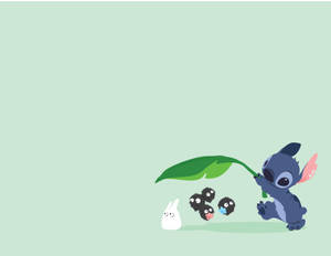 Stitch Pixel Disney Laptop Green Wallpaper