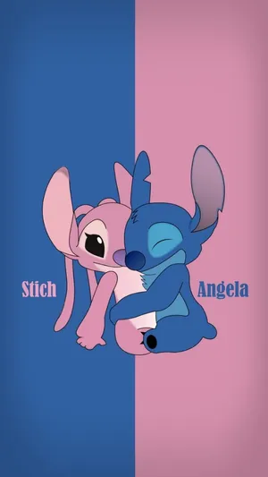 Stitchand Angel Hugging Wallpaper Wallpaper