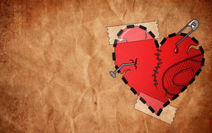 Stitched Broken Heart Wallpaper