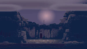 Stone City In Aesthetic Pixel Art Wallpaper