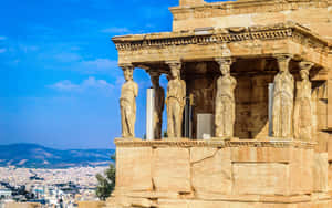 Stone Statues In Cape Sounion Wallpaper
