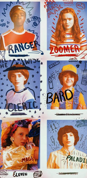 Stranger Things Characters Poster Design Wallpaper