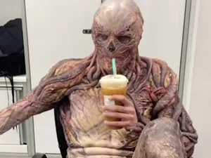 Stranger Things Vecna Drinking Behind The Scene Wallpaper