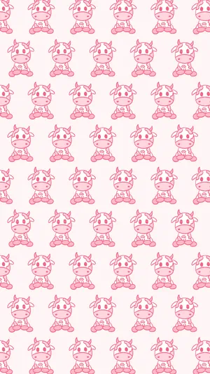Strawberry Cow Sitting Down Wallpaper