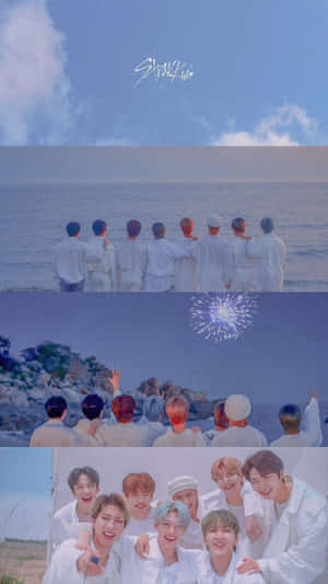 Stray Kids Beachside Moments Wallpaper