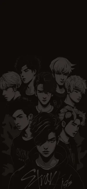 Stray Kids Shadow Artwork Wallpaper