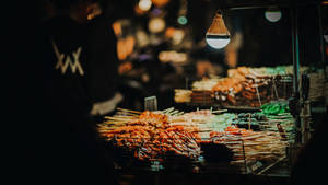 Street Foods Market Wallpaper