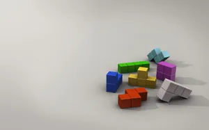 Striking 3d Tetris Blocks Image Wallpaper