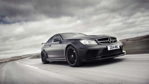 Striking And Stylish Mercedes-benz In Black Finish Wallpaper