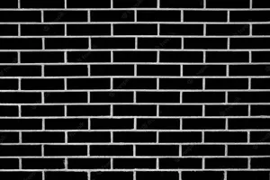 Striking Contrast Of Solid Black And White Mortar Brick Texture Wallpaper