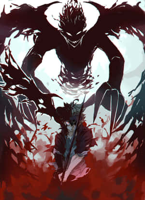 Striking Display Of Black Clover Anime Character On Iphone Wallpaper