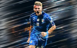 Striking Power - Ciro Immobile In Action Wallpaper