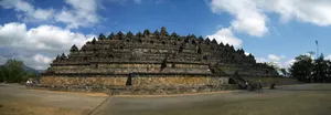 Stunning Panorama Of Borobudur Temple Wallpaper
