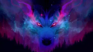 Stunning Pink Wolf In The Wilderness Wallpaper