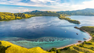 Stunning Top View Of Komodo Island Wallpaper