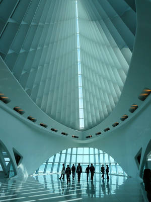 Stunning View Of The Milwaukee Art Museum Interior Wallpaper