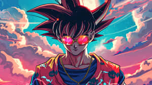 Stylish Goku With Sunglasses Wallpaper