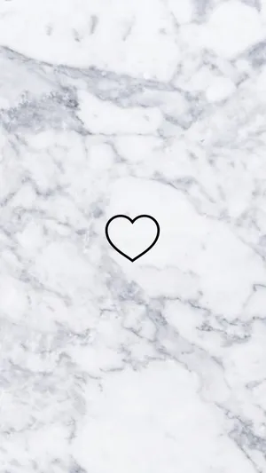 Stylish Hollow Heart Shape On Black And White Marble Iphone Background Wallpaper