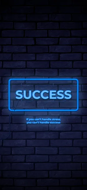 Success Quote Neon Phone Wallpaper