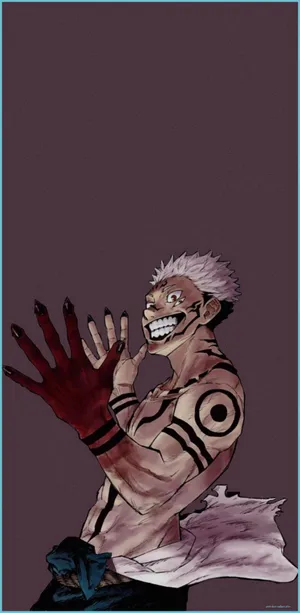 Sukuna Cursed Hand Fanart Jujutsu Kaisen Phone Wallpaper