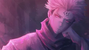 Sukuna's Pink Art 4k Wallpaper