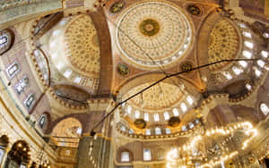 Sultan Ahmed Mosque Interior Domes Wallpaper