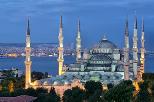 Sultan Ahmed Mosque Six Minarets Evening Wallpaper