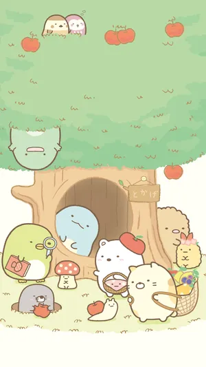 Sumikko Gurashi Under The Apple Tree Wallpaper