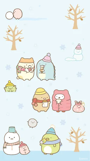 Sumikko Gurashi Winter Art Wallpaper