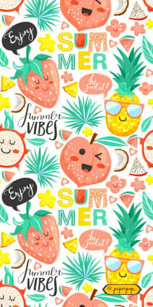 Summer Fun Fruit Cartoons Wallpaper